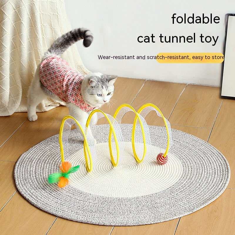 Shaped Spring Tunnel Pet Toy