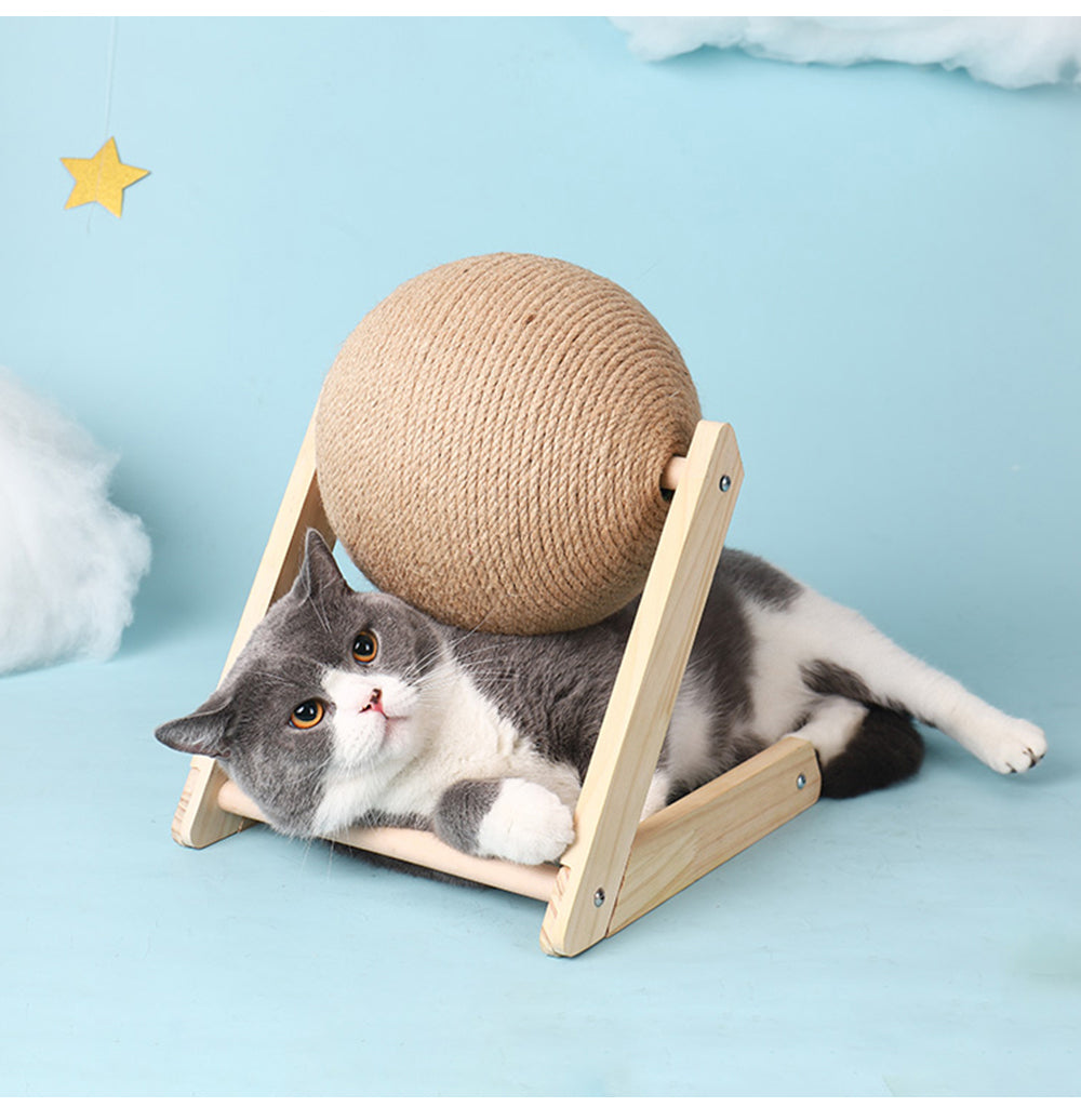 Vertical Sisal Pet Toy with Catching Ball