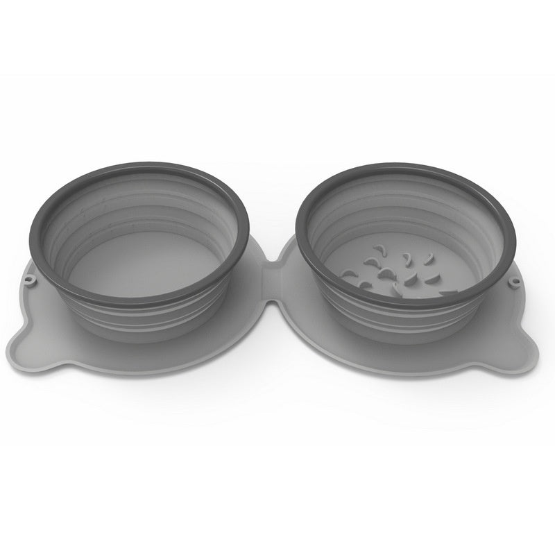 Portable Silicone Double Feeding Bowls for Pet