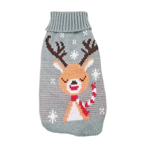 Christmas Maple Snowflake Turtleneck Knitted Sweater For Pets
