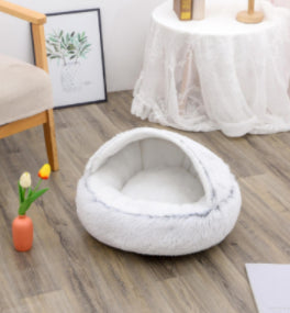 2-in-1 Round Plush Winter Bed for Pet