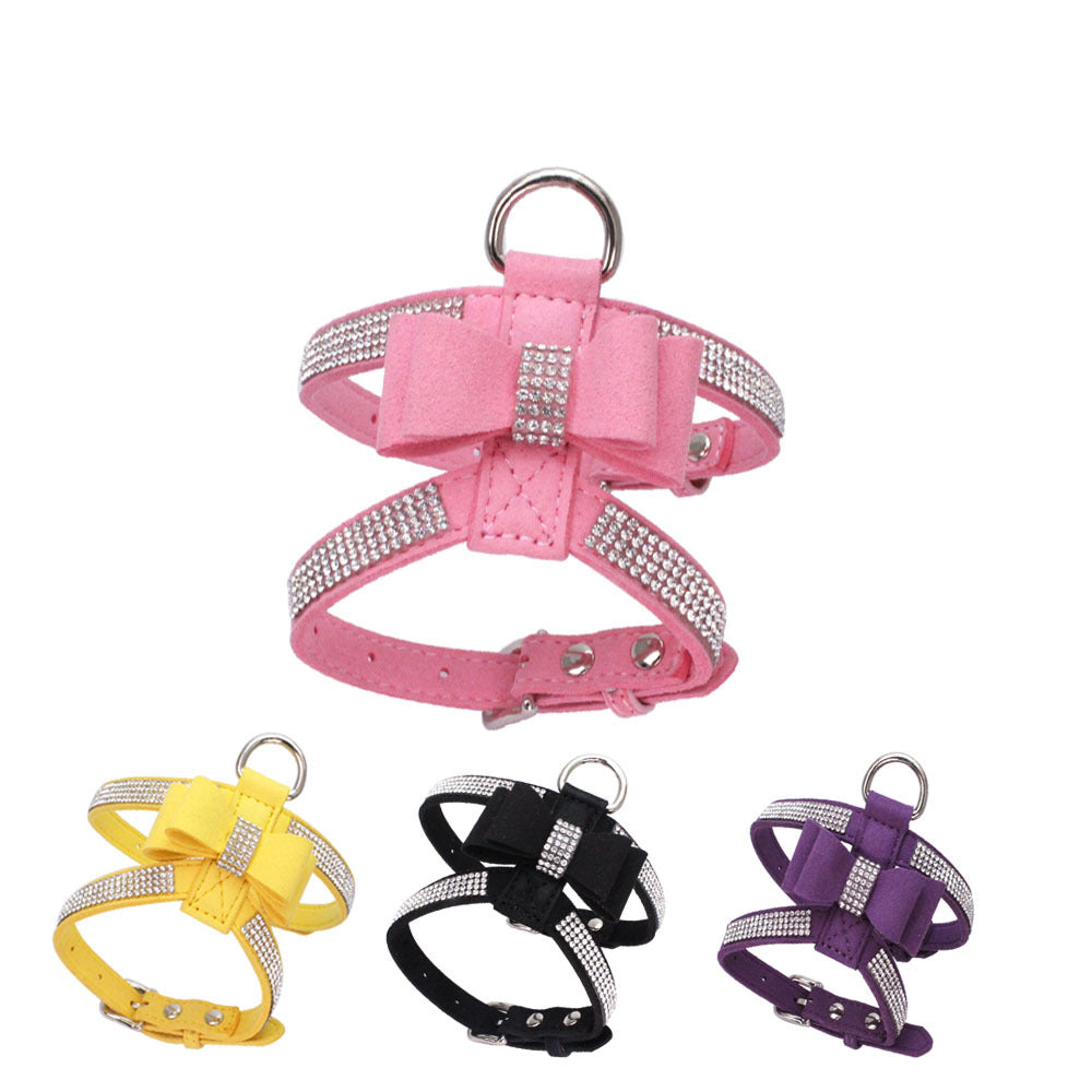 Rhinestone Chest Strap Leash for Pet