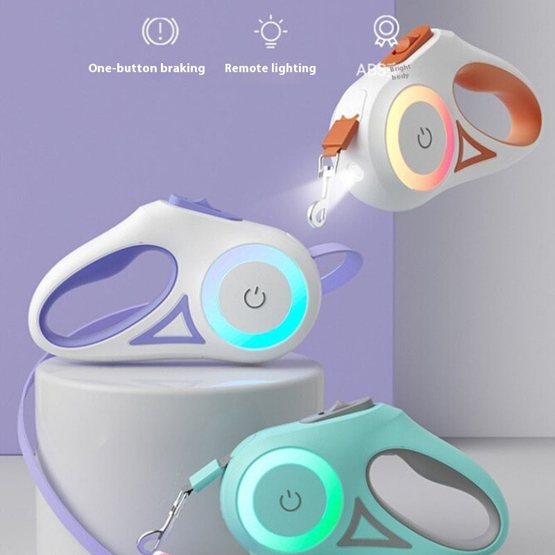 Retractable Leash with Collar Spotlight for Pet