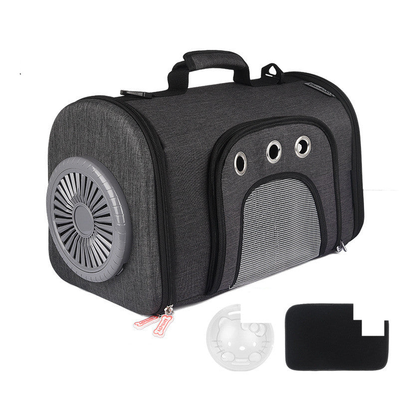 Pet Bag with Side Mesh Ventilation Fan