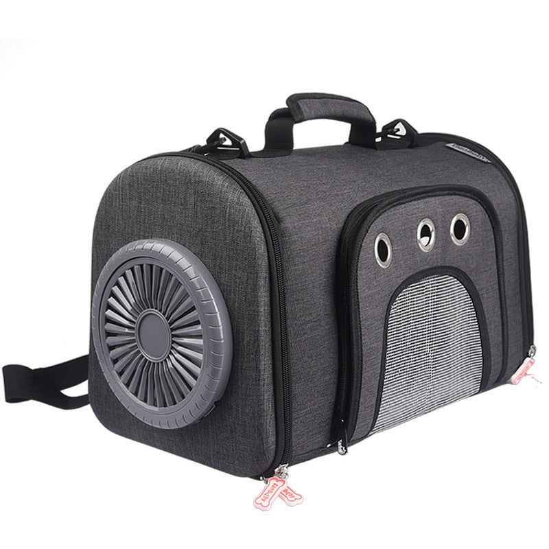 Pet Bag with Side Mesh Ventilation Fan