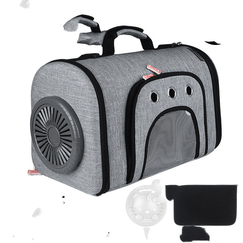 Pet Bag with Side Mesh Ventilation Fan