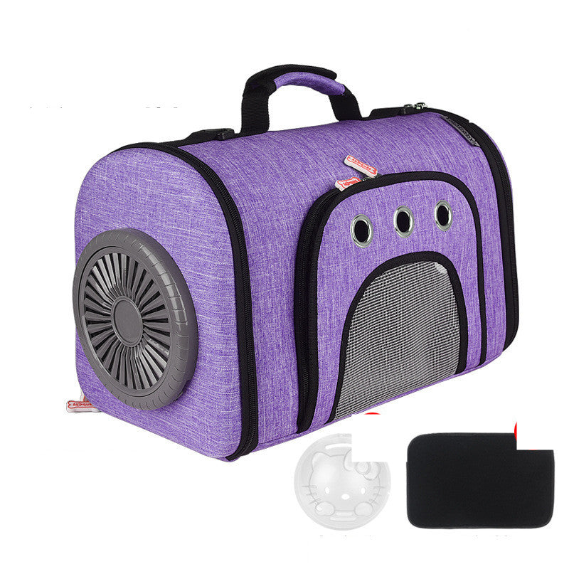 Pet Bag with Side Mesh Ventilation Fan