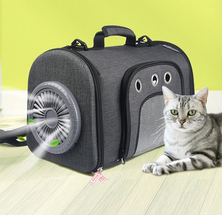 Pet Bag with Side Mesh Ventilation Fan