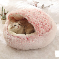 2-in-1 Round Plush Winter Bed for Pet