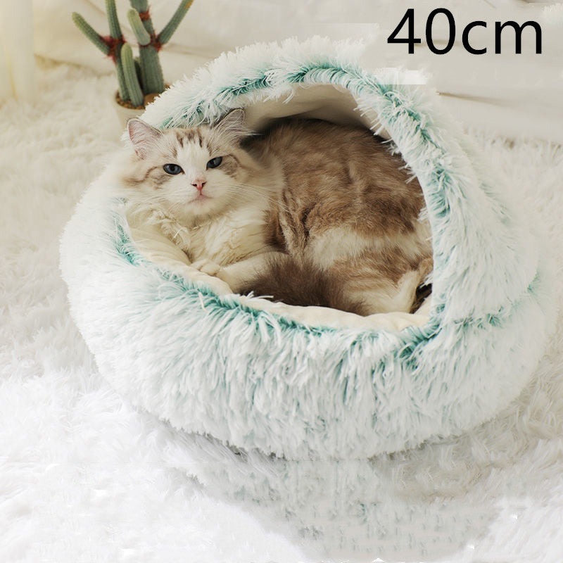 2-in-1 Round Plush Winter Bed for Pet