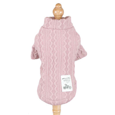 Pure Color Knitted Autumn And Winter Sweater For Pets
