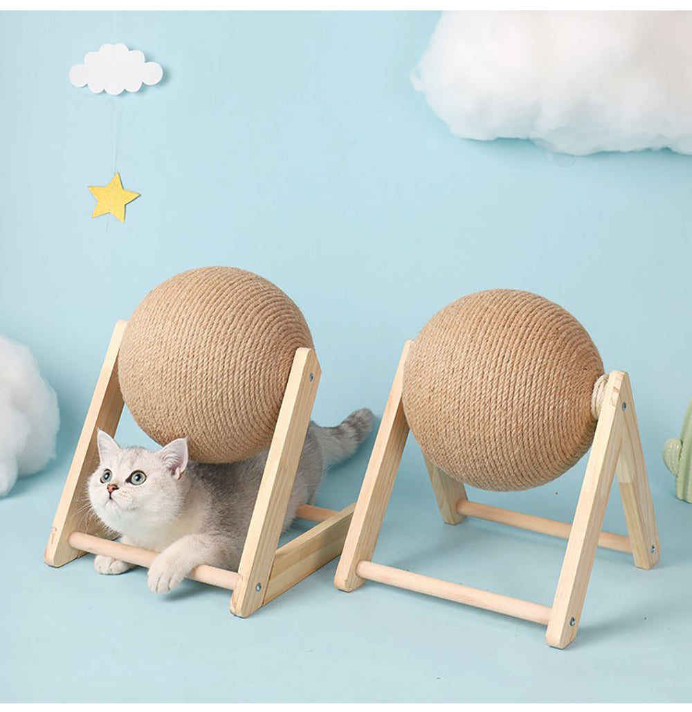 Vertical Sisal Pet Toy with Catching Ball