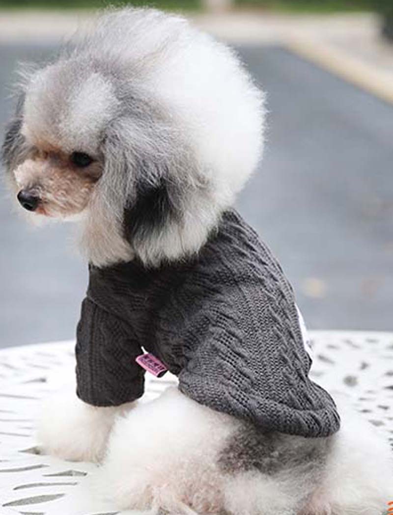 Pure Color Knitted Autumn And Winter Sweater For Pets
