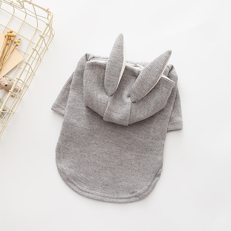 Knitted Sweater With Rabbit Ears Costume For Small Pets