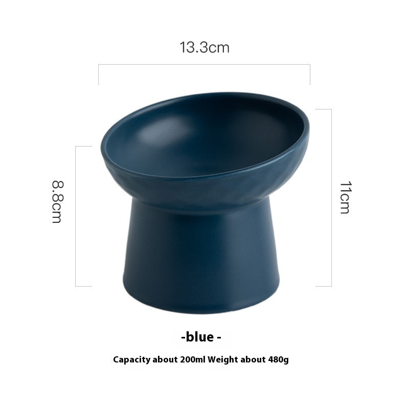 Oblique Rim Elevated Candy Color Bowl for Pet