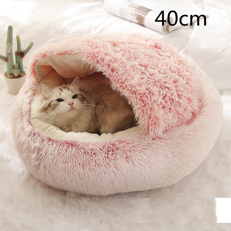 2-in-1 Round Plush Winter Bed for Pet