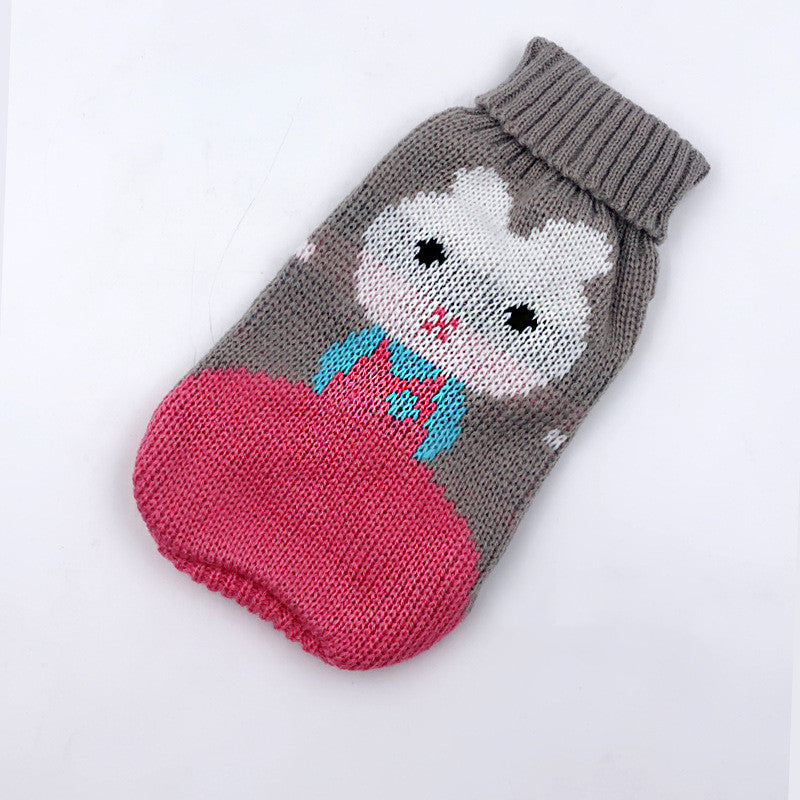 Christmas Maple Snowflake Turtleneck Knitted Sweater For Pets