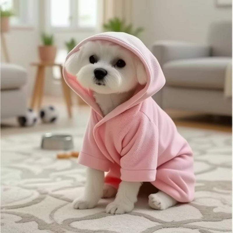 Wearable Coral Fleece Pet Bath Towel
