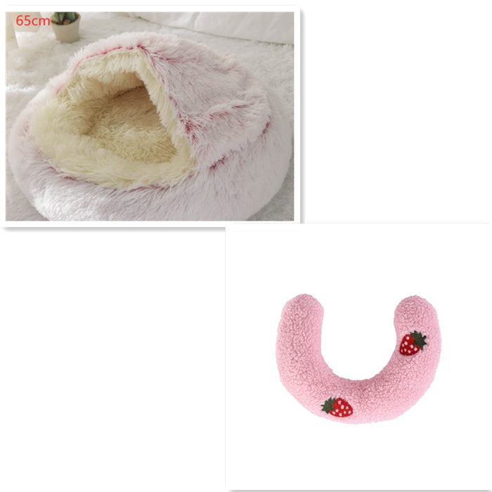 2-in-1 Round Plush Winter Bed for Pet