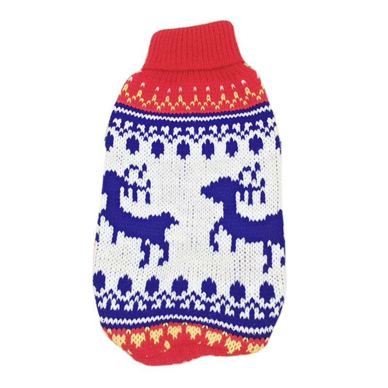 Christmas Maple Snowflake Turtleneck Knitted Sweater For Pets