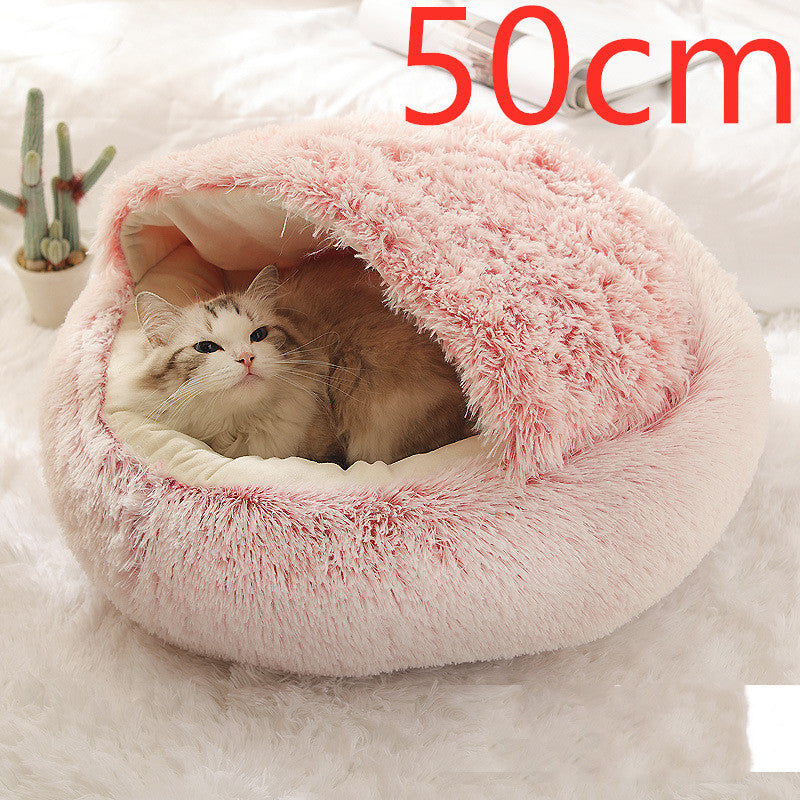 2-in-1 Round Plush Winter Bed for Pet