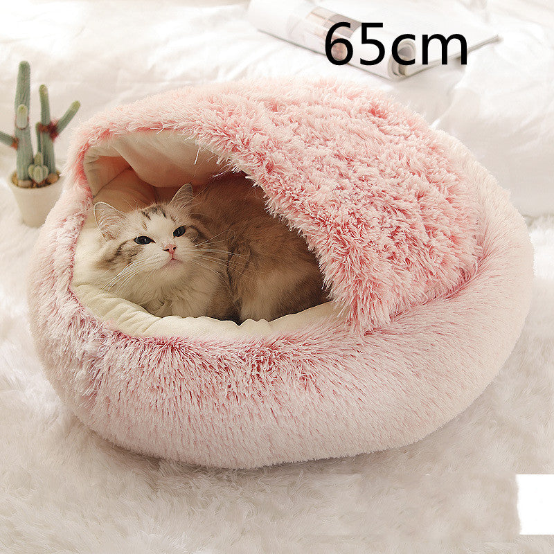 2-in-1 Round Plush Winter Bed for Pet