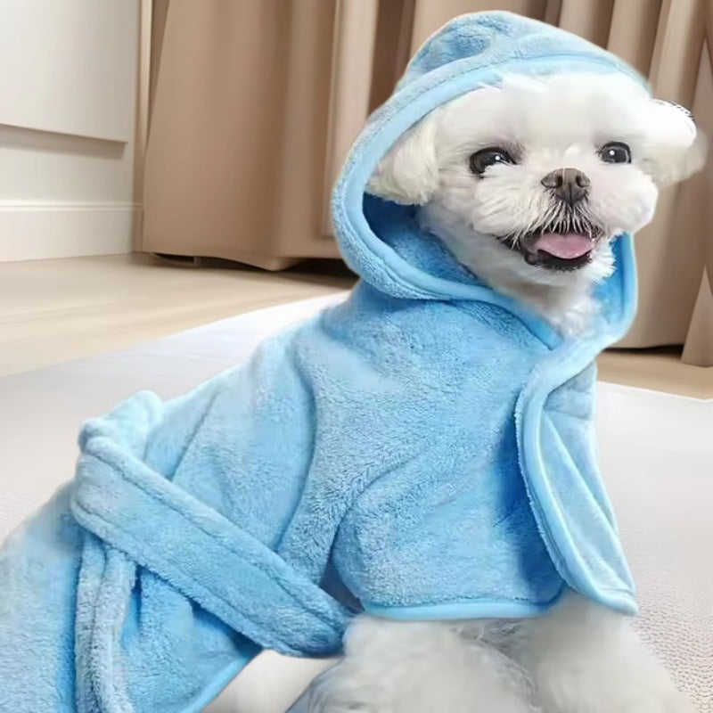 Wearable Coral Fleece Pet Bath Towel