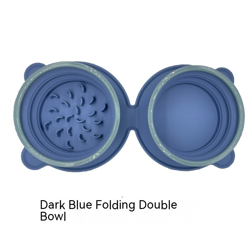 Portable Silicone Double Feeding Bowls for Pet