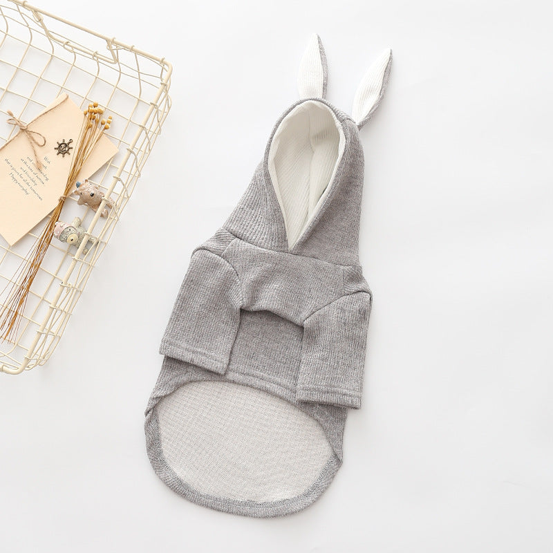 Knitted Sweater With Rabbit Ears Costume For Small Pets