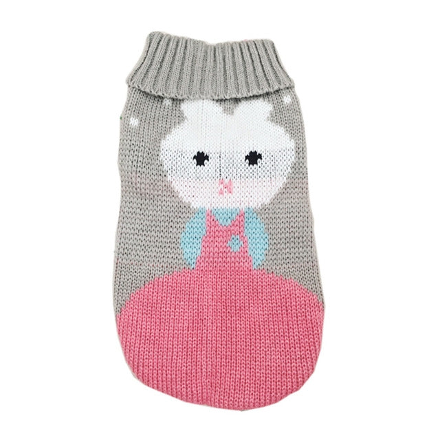 Christmas Maple Snowflake Turtleneck Knitted Sweater For Pets