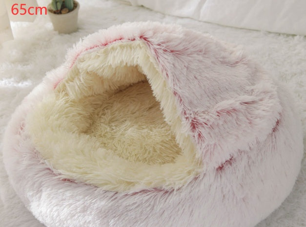 2-in-1 Round Plush Winter Bed for Pet