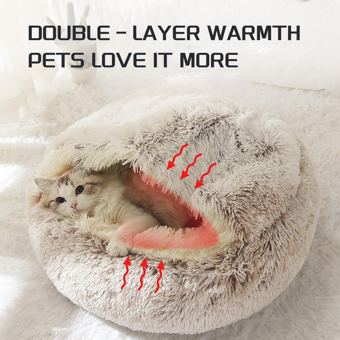 Luxurious Plush Round Soft Bed for Pet