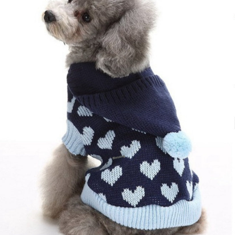 Christmas Maple Snowflake Turtleneck Knitted Sweater For Pets