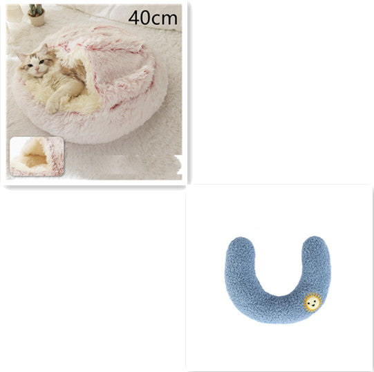 2-in-1 Round Plush Winter Bed for Pet
