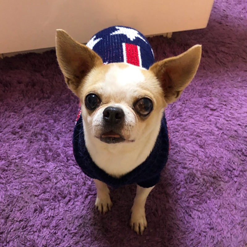 Christmas Maple Snowflake Turtleneck Knitted Sweater For Pets