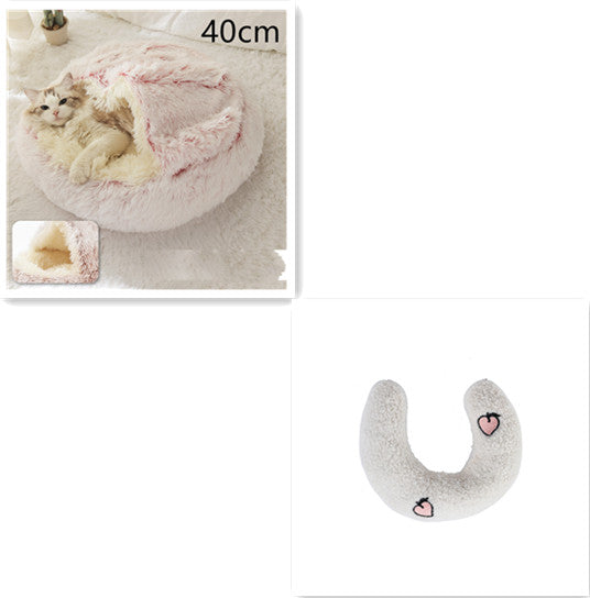 2-in-1 Round Plush Winter Bed for Pet