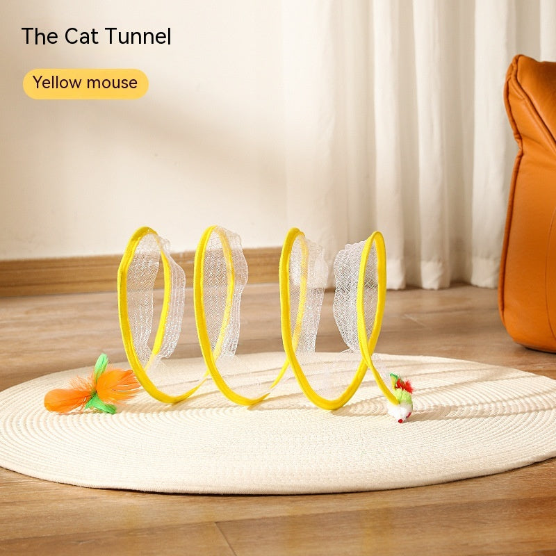 Shaped Spring Tunnel Pet Toy