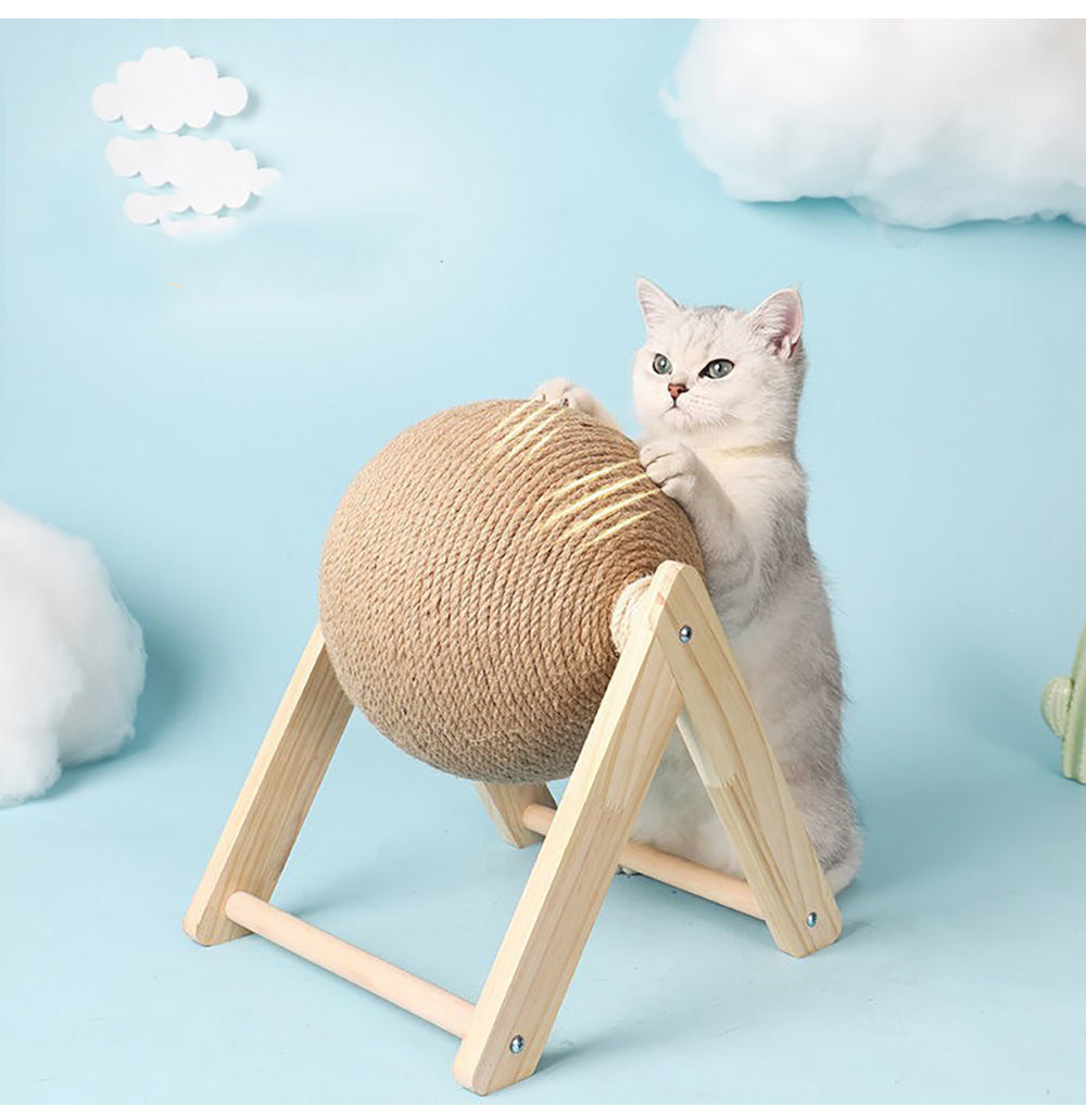 Vertical Sisal Pet Toy with Catching Ball