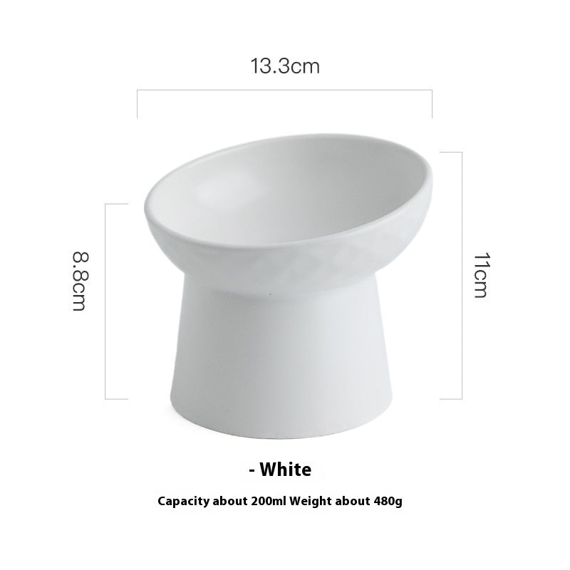 Oblique Rim Elevated Candy Color Bowl for Pet