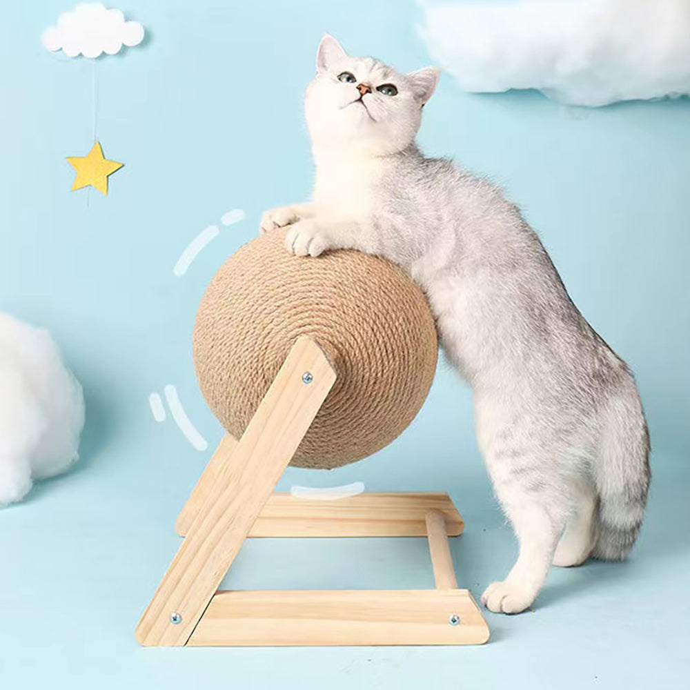 Vertical Sisal Pet Toy with Catching Ball