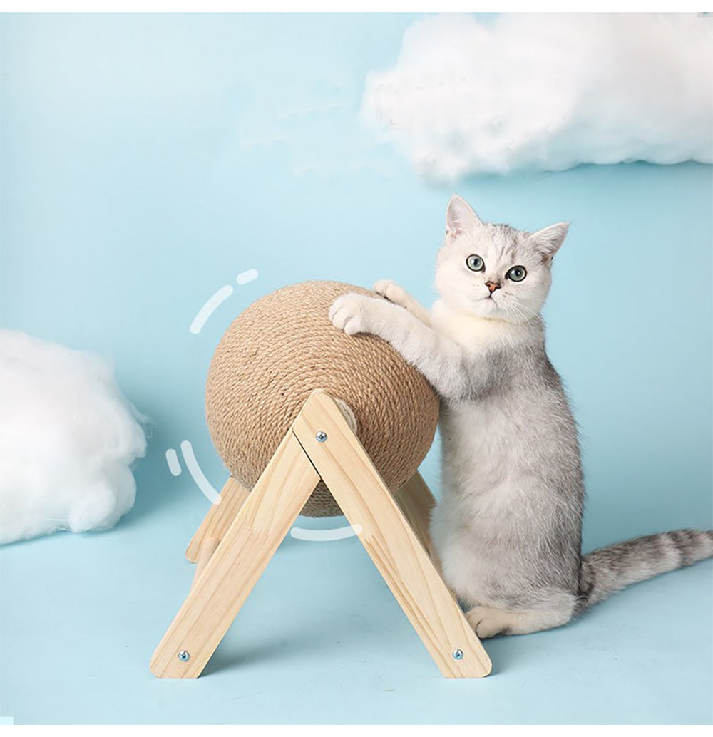 Vertical Sisal Pet Toy with Catching Ball