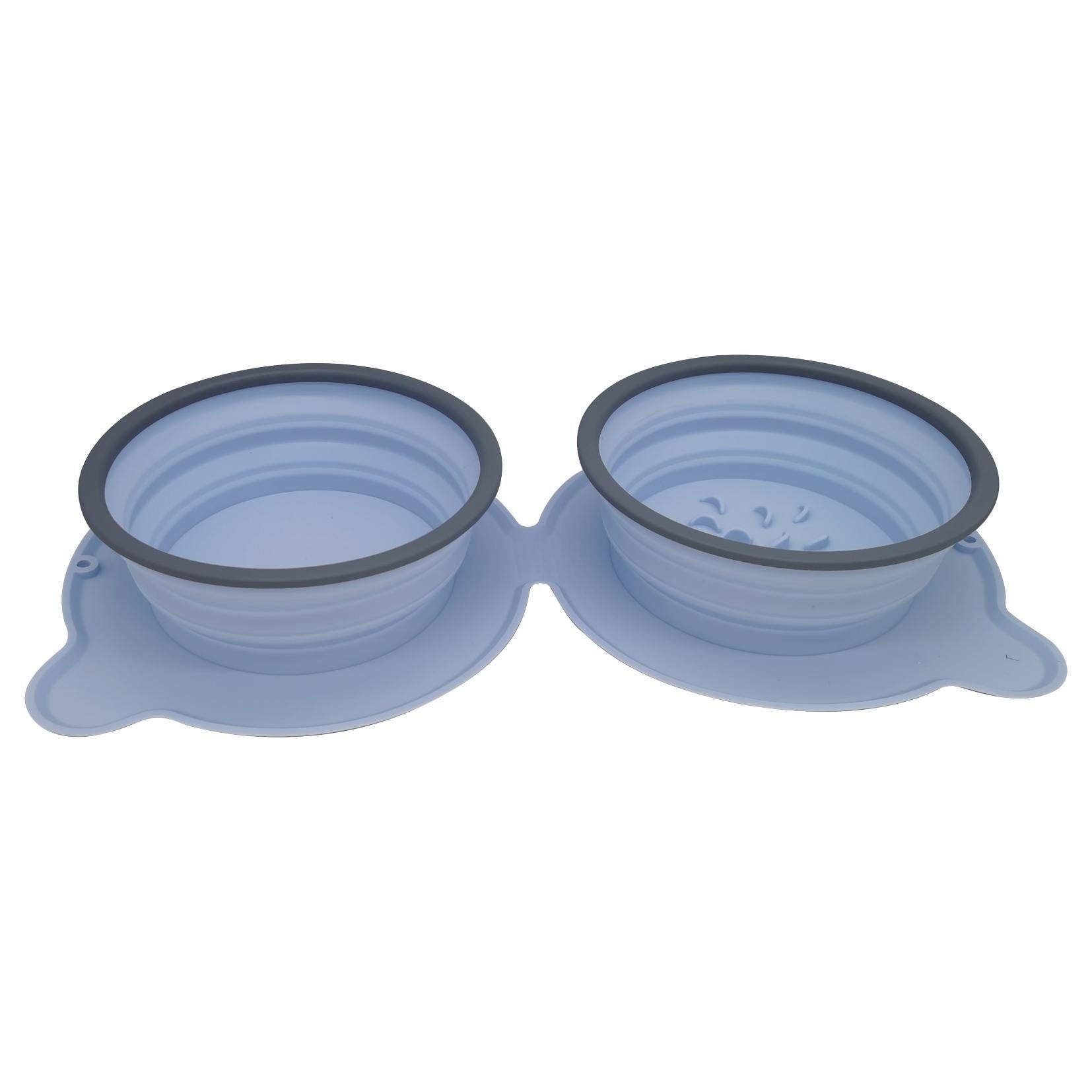 Portable Silicone Double Feeding Bowls for Pet