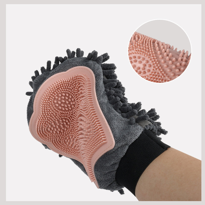2-in-1 Pet Bathing and Grooming Glove