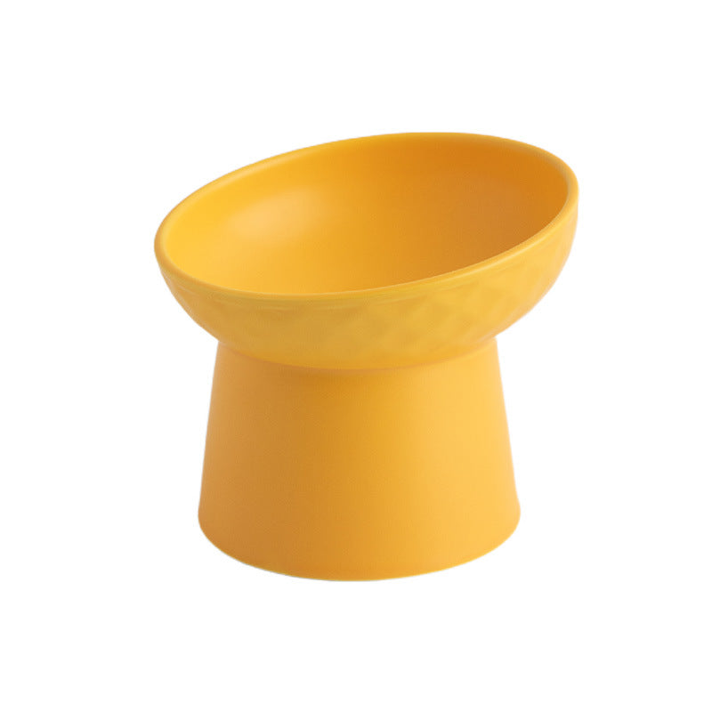 Oblique Rim Elevated Candy Color Bowl for Pet