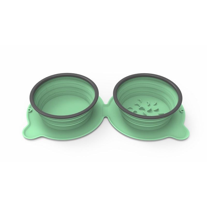 Portable Silicone Double Feeding Bowls for Pet