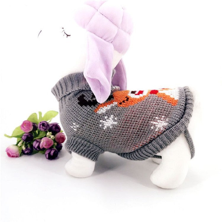 Christmas Maple Snowflake Turtleneck Knitted Sweater For Pets
