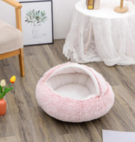 2-in-1 Round Plush Winter Bed for Pet