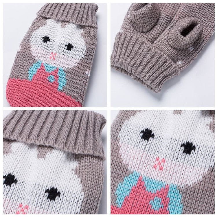 Christmas Maple Snowflake Turtleneck Knitted Sweater For Pets