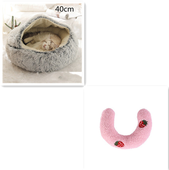 2-in-1 Round Plush Winter Bed for Pet