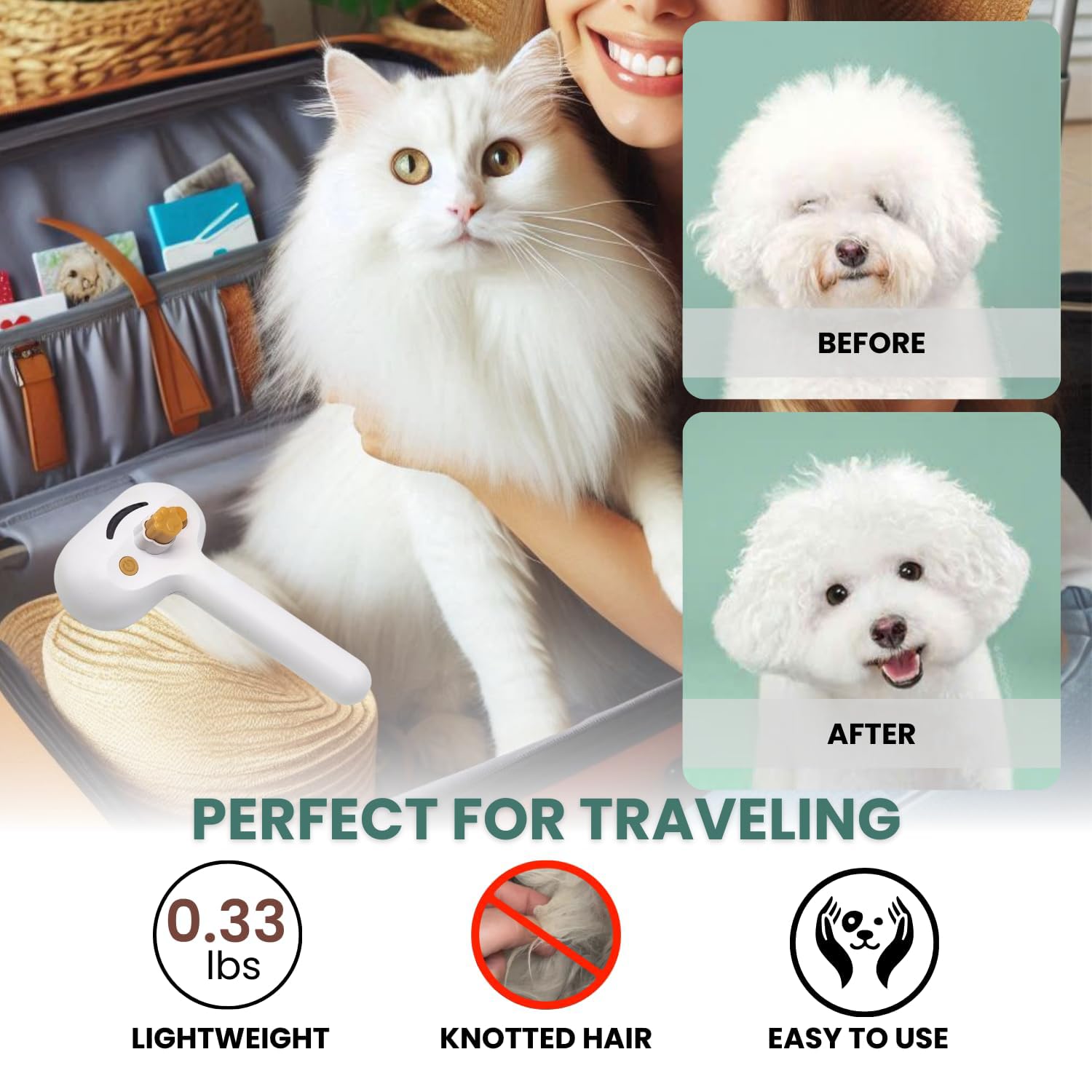 Mist Brush For Short And Long Haired Pets